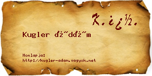 Kugler Ádám névjegykártya